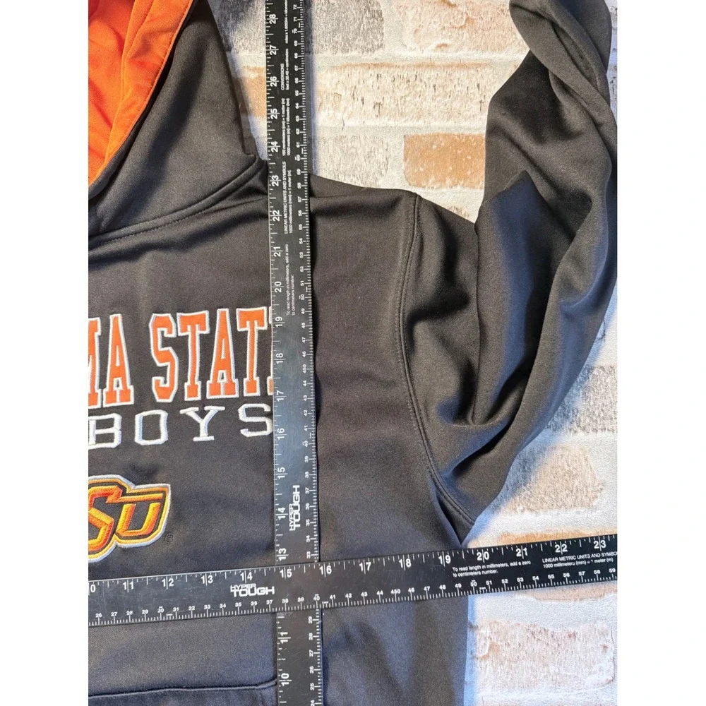 Colosseum Oklahoma State Cowboys Youth Hoodie Gray Orange OSU Sweatshirt Large